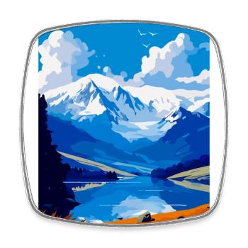 Snowdon Pays de Galles Royaume-Uni Affiche de voyage vintage souvenir - Magnet carré - blanc - Devant