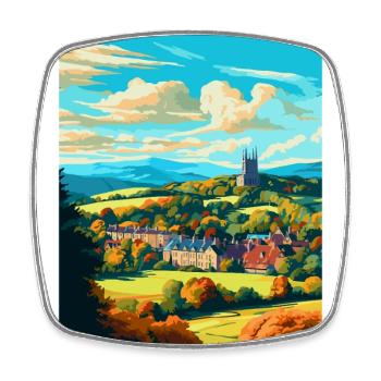 Great Malvern England Uk Reise Poster Souvenir - Viereckiger Kühlschrankmagnet - Weiß - Vorne