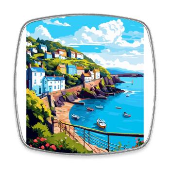 Ilfracombe England Uk Travel Poster Souvenir WPA - Square fridge magnet - white - Front