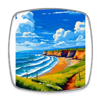North Devon Vintage Travel Poster Souvenir WPA - Square fridge magnet - white - Front