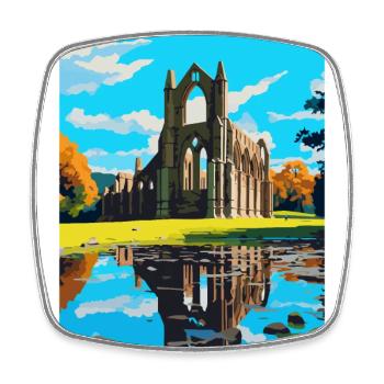 Bolton Abbey England Uk Travel Poster Souvenir WPA - Square fridge magnet - white - Front