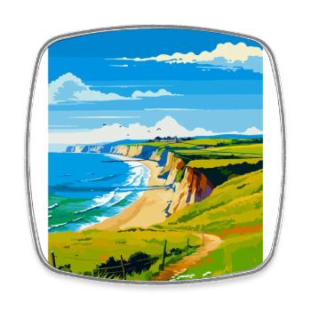 Dorset Uk Vintage Reiseposter Souvenir WPA - Viereckiger Kühlschrankmagnet - Weiß - Vorne