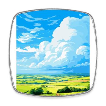 South Downs Vintage Travel Poster Souvenir WPA - Square fridge magnet - white - Front