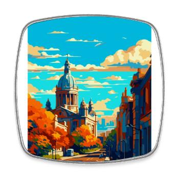 Liverpool England Uk Reise Poster Souvenir WPA - Viereckiger Kühlschrankmagnet - Weiß - Vorne