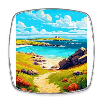 Îles Scilly Uk Affiche de voyage vintage souvenir - Magnet carré - blanc - Devant