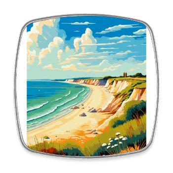 Hengistbury Head England Uk Reise Poster Souvenir - Viereckiger Kühlschrankmagnet - Weiß - Vorne