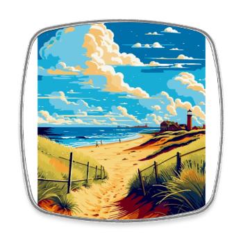 Suffolk Coast Vintage Travel Poster Souvenir WPA - Square fridge magnet - white - Front