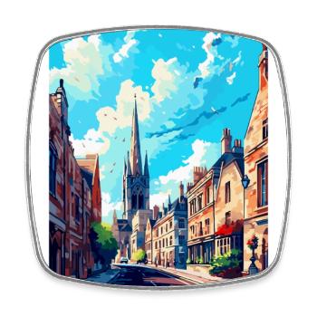 Oxford Angleterre Royaume-Uni Affiche de voyage vintage souvenir - Magnet carré - blanc - Devant