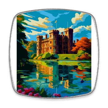 Hever Castle Angleterre Royaume-Uni Affiche de voyage Souvenir WPA - Magnet carré - blanc - Devant