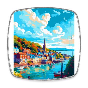 Dartmouth England Uk Travel Poster Souvenir WPA - Square fridge magnet - white - Front