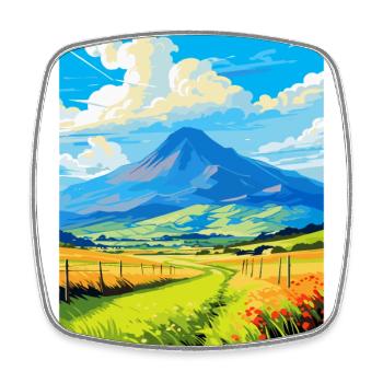 Mourne Mountains Vintage Travel Poster Souvenir - Square fridge magnet - white - Front