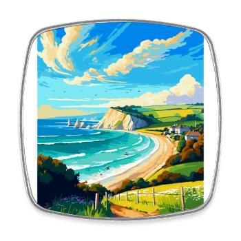 Isle Of Wight Vintage Reiseposter Souvenir WPA - Viereckiger Kühlschrankmagnet - Weiß - Vorne