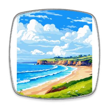 Maenporth Cornwall England Vereinigtes Königreich Reiseposter WPA - Viereckiger Kühlschrankmagnet - Weiß - Vorne