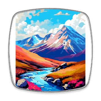 Ben Nevis Scotland Uk Travel Poster Souvenir WPA - Square fridge magnet - white - Front