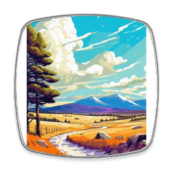 Cairngorms Scotland Uk Travel Poster Souvenir WPA - Square fridge magnet - white - Front