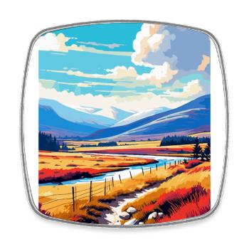 Cairngorms Scotland Uk Travel Poster Souvenir WPA - Square fridge magnet - white - Front