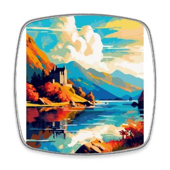 Loch Duich Scotland Uk Travel Poster Souvenir WPA - Square fridge magnet - white - Front
