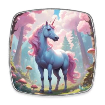 Unicorn in the Enchanted Forest - Square fridge magnet - white - Front