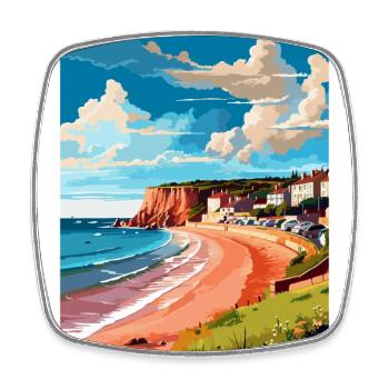 Sidmouth England Uk Vintage Reise Poster Souvenir - Viereckiger Kühlschrankmagnet - Weiß - Vorne