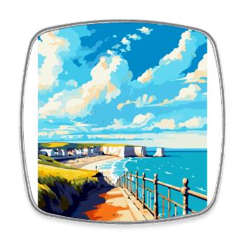 Eastbourne Sussex Vintage Reiseposter Souvenir - Viereckiger Kühlschrankmagnet - Weiß - Vorne