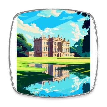 Attingham Park Shropshire Voyage Poster Souvenir - Magnet carré - blanc - Devant