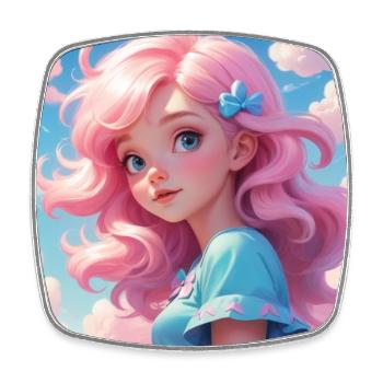 Girl - Square fridge magnet - white - Front