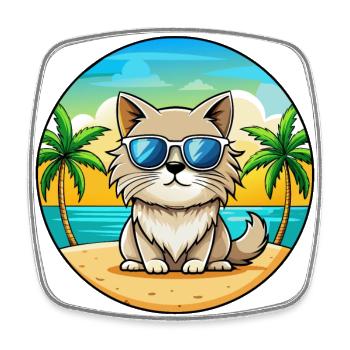 Lunettes de soleil Colorpoint Persian Cat Breed Cartoon - Magnet carré - blanc - Devant