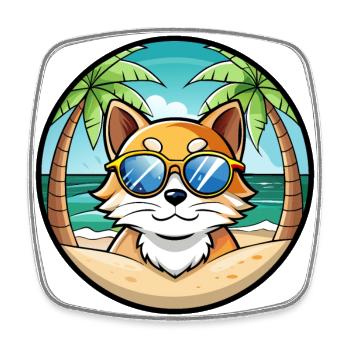Ragdoll Cat Breed Cartoon Lunettes de soleil Beach - Magnet carré - blanc - Devant