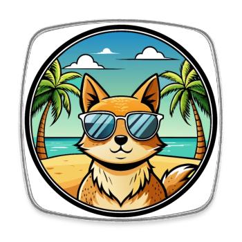 Tonkinois Race Chat Dessin Animé Lunettes De Soleil Plage - Magnet carré - blanc - Devant