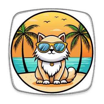 Lunettes de soleil Colorpoint Persian Cat Breed Cartoon - Magnet carré - blanc - Devant