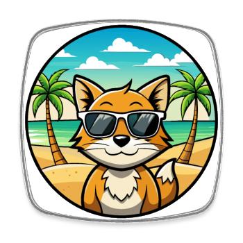 Lunettes de soleil Foldex Cat Breed Cartoon Beach - Magnet carré - blanc - Devant