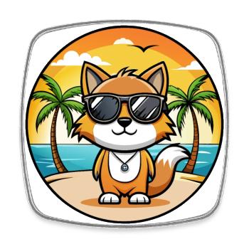 Lunettes de soleil Foldex Cat Breed Cartoon Beach - Magnet carré - blanc - Devant