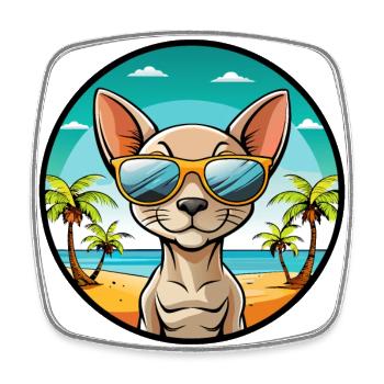 Peterbald Cat Breed Cartoon Lunettes de soleil Beach - Magnet carré - blanc - Devant