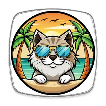 Himalayan Race Dessin Animé Lunettes De Soleil Plage - Magnet carré - blanc - Devant