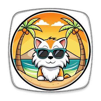Ragdoll Cat Breed Cartoon Lunettes de soleil Beach - Magnet carré - blanc - Devant