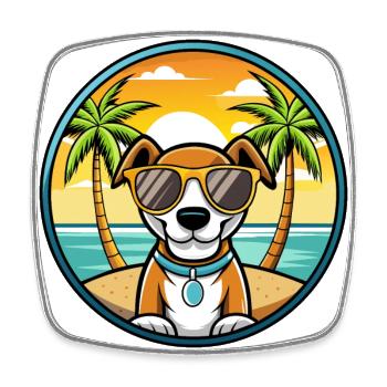 Lunettes de soleil Ariege Pointer Dog Breed Cartoon Beach - Magnet carré - blanc - Devant
