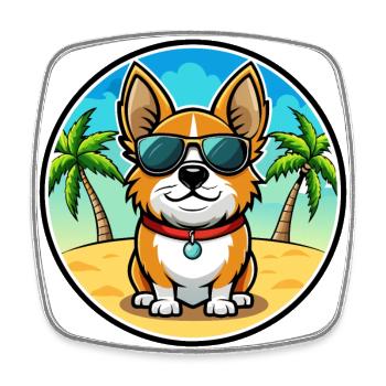 Österreichische Brandlbracke Hunderasse Cartoon Sonnenbrille - Viereckiger Kühlschrankmagnet - Weiß - Vorne