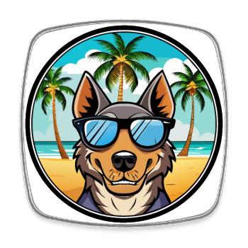Beauceron Hunderasse Cartoon Sonnenbrille Strand - Viereckiger Kühlschrankmagnet - Weiß - Vorne
