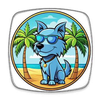 Bleu De Gascogne Hunderasse Cartoon Sonnenbrille Strand - Viereckiger Kühlschrankmagnet - Weiß - Vorne