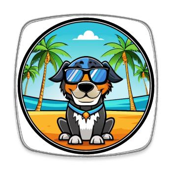 Bluetick Coonhound Dog Breed Lunettes de soleil de dessin animé - Magnet carré - blanc - Devant