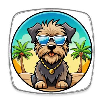 Lunettes de soleil Bouvier Des Flandres Dog Breed Cartoon - Magnet carré - blanc - Devant