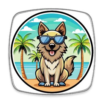 Karpatenschäferhund Hunderasse Cartoon Sonnenbrille - Viereckiger Kühlschrankmagnet - Weiß - Vorne