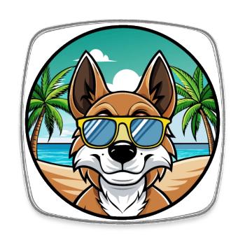 Drever Hunderasse Cartoon Sonnenbrille Strand - Viereckiger Kühlschrankmagnet - Weiß - Vorne