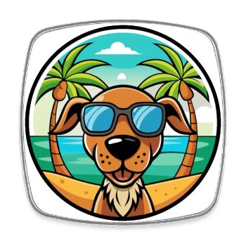 Hanover Hound Chien Race Dessin Animé Lunettes De Soleil Plage - Magnet carré - blanc - Devant