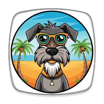 Deutscher Wachtelhund Hunderasse Cartoon Sonnenbrille - Viereckiger Kühlschrankmagnet - Weiß - Vorne