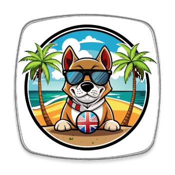 Grand Anglo Francais Dog Breed Cartoon Sunglasses - Square fridge magnet - white - Front