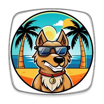 Magyar Agar Race Chien Dessin Animé Lunettes De Soleil Plage - Magnet carré - blanc - Devant