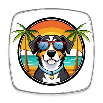 Lunettes de soleil Entlebucher Mountain Dog Breed Cartoon - Magnet carré - blanc - Devant
