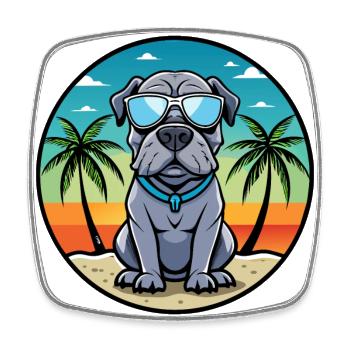Neapolitanische Dogge Hunderasse Cartoon Sonnenbrille - Viereckiger Kühlschrankmagnet - Weiß - Vorne