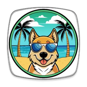 Slovensky Kopov Hunderasse Cartoon Sonnenbrille Strand - Viereckiger Kühlschrankmagnet - Weiß - Vorne